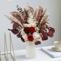 Bouquet d'herbe de pampa blanche de 45cm-Fleurs séchées naturelles pour la fête des mères, décor de Pâques, décoration d'intérieur la plus vendue