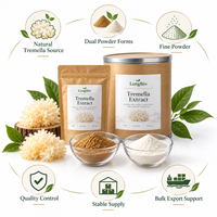 LongBio Extrait de Tremella Fuciformis en Poudre, Polysaccharides de Champignon des Neiges, 10%-80% Bêta-Glucane, Ingrédient de Champignon, Fournisseur OEM en Vrac