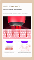 Appareil de beauté facial portable en ABS rouge/rose avec anti-âge et rajeunissement, garantie 1 an, compatible avec les prises US/UK/AU pour une utilisation à domicile