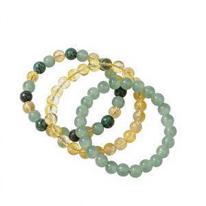 Bracelet en pierres naturelles perlées, 8 mm, perles rondes, bijoux en pierres précieuses, aventurine verte, citrine jaune, œil de tigre, cadeau - Product Image 4