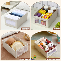Organisateur de Rangement Pliable pour Placard en Lin avec Fenêtre Visible, Bacs de Rangement pour Jeans et Jouets, Systèmes d'Organisation de Draps pour Placard
