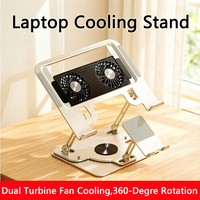 Support de refroidissement pliable à rotation 360° pour ordinateur portable et téléphone portable, double usage, avec dissipation thermique par air pour ordinateur portable de jeu