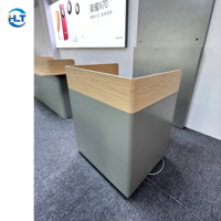 Comptoir d'exposition pour téléphones portables en verre à grain de bois, durable et écologique, avec éclairage LED, personnalisable avec logo, pour magasin numérique et vitrine de vente au détail
