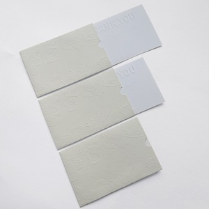 Tùy chỉnh cao cấp thân thiện với môi màu be bông giấy cứu trợ 3D Craft Cảm ơn bạn thẻ với hoa hồng Thẻ Tay Áo phong bì - Product Image 5