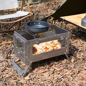 Réchaud de camping portable en titane avec fenêtre de visualisation pour chauffage extérieur et camping sauvage - Product Image 3
