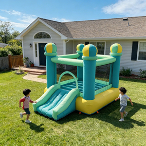 Château gonflable commercial personnalisé pour l'intérieur et l'extérieur avec toboggan pour enfants, château de saut gonflable pour les fêtes et <span class=keywords><strong>la</strong></span> location - Product Image 2