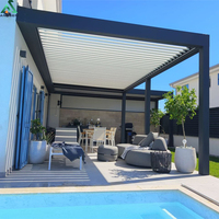 Pergola à lames orientables en aluminium ANCSEM, gazebo, pavillon, motorisée, imperméable, résistante au vent, auvent extérieur, ombrage, taille personnalisée