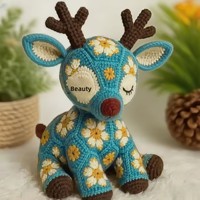 Kit d'artisanat anti-stress en crochet fait main, série Cerf Sika en peluche, matériaux polyester et coton PP, pour 14 ans et plus, best-seller transfrontalier