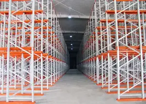 Estantes de almacén de almacenamiento con certificado CE Rack Drive-In Sistema RAL Estanterías de palés de servicio pesado