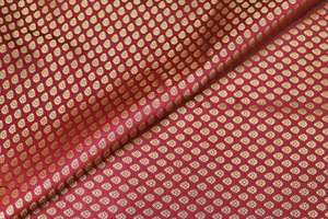 Tissu brocart poly floral abstrait écologique de qualité supérieure avec texture brillante pour robes ethniques et vêtements de créateurs pour filles - Product Image 5