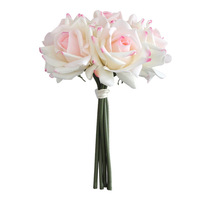 ODIS Ramo de Rosas de Seda de Alta Gama con 5 Cabezas, Simulación de Tacto Húmedo, para Decoración del Hogar, Bodas, Sala de Estar y Oficina