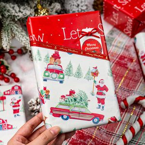 Burymento Christmas <b>Wrapping</b> <b>Paper</b> 17 In X 32.8 Ft Reversible Santa Car Design Gift Wrap For Holiday Crafting - Product Image 4