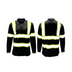 Logotipo personalizado Hi Vis Work Shirts Polos Camisas DE SEGURIDAD Manga larga Colores Poliéster Empresa de construcción Camisetas reflectantes - Product Image 5