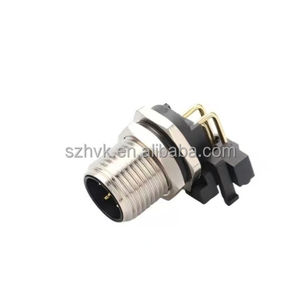 M12 90度曲げ針PCBボード溶接ソケットコネクタ航空プラグマッチングオスメスソケット5ピンマルチコア - Product Image 5