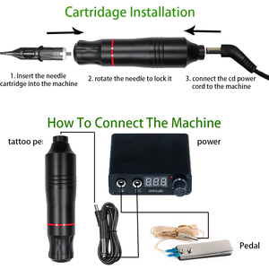 Professional Aluminum Alloy Rotary Tattoo Machine Set with Needle Cartridges for Makeup Body Art Use - Product Image 4