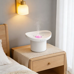 เครื่องเพิ่มความชื้นในอากาศพร้อมไฟ LED RGB เครื่องพ่นไอน้ำแบบหยดน้ำเต้นระบำ เครื่องกระจายกลิ่นอโรมาเธอราพี น้ำมันหอมระเหย - Product Image 1