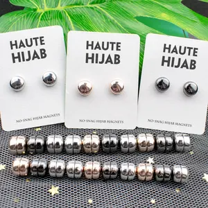 Neue muslimische starke Hijab Magnets chal Stifte Großhandel benutzer definierte Brosche für Frauen Seiden schmuck Zubehör