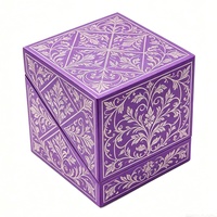 Boîtes cadeaux pour bougies en papier écologique, couleur violette, boîtes à bougies en carton personnalisées, emballages de luxe avec insert