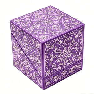 Cajas de Regalo para Velas de Papel Ecológico Color Morado, Cajas de Cartón Personalizadas para Velas de Lujo con Inserto - Product Image 2