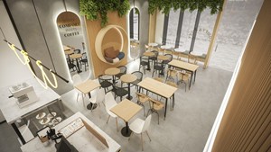 Finitions industrielles mais modernes, café, pains Croissants, pâtes fraîches, Design de boulangerie, restauration rapide, Design de magasin - Product Image 4