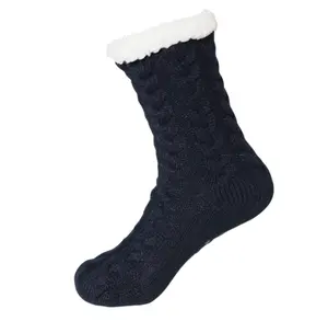 Calcetines gruesos y cálidos de felpa para hombre, calcetín antideslizante y peludo, para invierno
