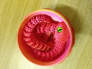 Benutzer definierte Farben Niedlich Mini 3D gedruckt Kristall Anaconda Zappeln Spielzeug Augen 3D gedruckt Schlangen ei mit Schlange im Inneren - Product Image 5