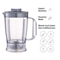 Pièces de rechange de haute qualité pour mixeur : Lames à 4 feuilles et pot en verre de 1,5 L