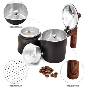 3/6 tazas Cafetera italiana de aluminio Mini Espresso <span class=keywords><strong>Cafetería</strong></span> Cafetera portátil Express <span class=keywords><strong>Moka</strong></span> Pot - Product Image 3