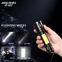 Lampe torche laser portable haute intensité en alliage d'aluminium, étanche, rechargeable par USB, avec une portée de plus de 400 mètres et une longue durée de vie de la batterie