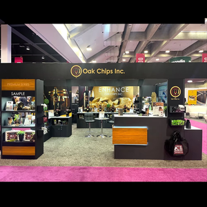 Stand de Exhibición de Madera Reciclada Personalizado para Ferias de <span class=keywords><strong>Vinos</strong></span>, Stand de Exhibición Premium de 20x20 pies para Eventos de Degustación de <span class=keywords><strong>Vinos</strong></span> - Product Image 1