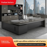Ensemble bureau et chaise de direction, bureau d'ordinateur moderne et simple en PVC pour usage commercial