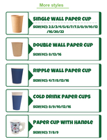Échantillon gratuit Gobelet en papier écologique à double paroi 4oz-12oz Tasses à café en papier blanc pour boissons chaudes