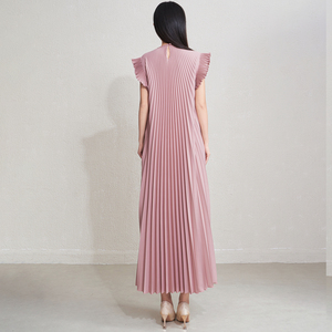 Abito Plissettato Primaverile Vintage di Alta Qualità, Vendita Diretta dalla Fabbrica, Nuovo Stile con Maniche Corte a Volant, Elegante e Casual - Product Image 4