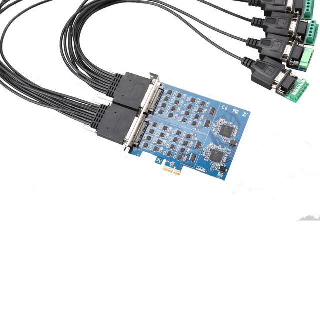 PCI Express PCIe Serial Card 16 X DB9 RS232 Ports Adapter Multiport RS485 RS422 PCIe1X to 16 Port RS232/422/485 Controller Car