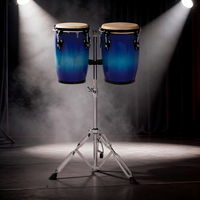 Professional Mini Conga Drum Set with Heavy Duty Stand Hand Percussion Latin Bongo Drums for Adults Kids Beginners