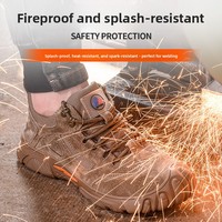Chaussures de sécurité pour hommes à embout d'acier, anti-perforation, résistantes aux chocs, bottes de travail industrielles, fourniture d'usine OEM