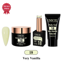 UNIGEL Nouveau Kit de Gel UV 3-en-1 pour Extensions d'Ongles, Polygel et Gel Tap, Non Toxique, Sans HEMA, Longue Durée, Usage Professionnel en Salon, Vente en Gros