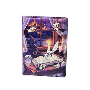 Quaderno in Pelle A5 con Disegno di Cucciolo Stregone, Diario con Design Stampato, Pagine a Colori, Agenda, Planner - Product Image 1