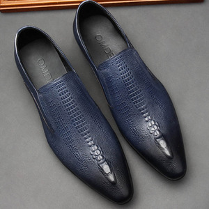 Zapatos Oxford de Hombre de Alta Calidad con Grabado, Diseño de Punta en Pico, Cuero Genuino, Ideales para Vestimenta Formal de Negocios - Product Image 1