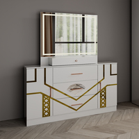 Ensemble complet de meubles de chambre à coucher turcs, lit double moderne avec cadre en bois, chambre d'adulte, ensemble de chambre à coucher de luxe en bois, taille king size
