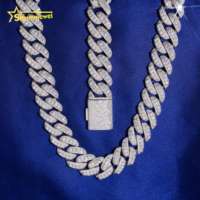 Chaîne cubaine de luxe en moissanite VVS de 20 mm, certifiée GRA, bijoux hip-hop, chaîne personnalisée en argent 925 pour hommes