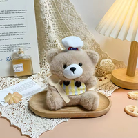 En gros, porte-clés en peluche ours en peluche mini mignon, chef cuisinier mignon