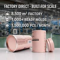 Boîte en métal cylindrique personnalisée OEM pour thé aux herbes, avec rebord argenté, conteneur pour poudre biologique, solution directe usine B2B