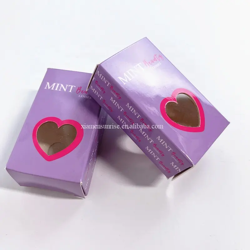 Lenti colorate stampate personalizzate che confezionano scatole cosmetiche lenti a contatto con scatola logo