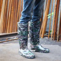 Bottes de pluie en PVC camouflage pour hommes, imperméables, antidérapantes, chaussures de sécurité pour les travailleurs du bâtiment, bottes en caoutchouc pour adultes, vente en gros