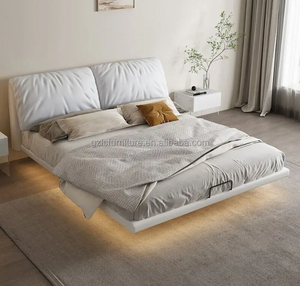 Venta al por mayor de fábrica <span class=keywords><strong>cama</strong></span> suspendida estilo crema de lujo de madera maciza dormitorio <span class=keywords><strong>cama</strong></span> plegable con Sensor de luz dormitorio de Hotel para <span class=keywords><strong>adultos</strong></span> - Product Image 2