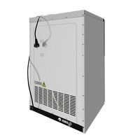 Machine à glaçons cubiques électrique commerciale 220V, production quotidienne de 90 kg, refroidissement par air, double entrée d'eau, en acier inoxydable