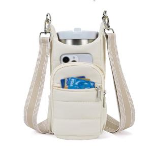 Portador de botella de agua de poliéster portátil de 32 OZ, bolsa con aislamiento térmico, impermeable, soporte moderno de verano para mujer con correa - Product Image 1