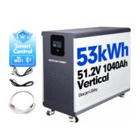 Batterie solaire au lithium LiFePO4 2026 16KW 8000 cycles 300Ah 51.2V 15kWh avec onduleur hybride et WiFi pour stockage d'énergie domestique