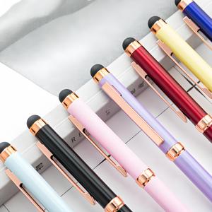 Yüksek kaliteli bükülmüş Metal iş ofis Stylus yumuşak dokunmatik alüminyum tükenmez kalem ile özel logo tükenmez tıklama kalemi - Product Image 3